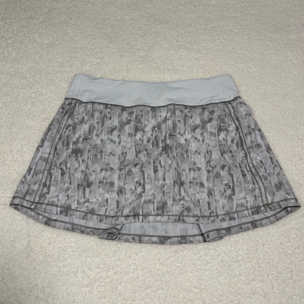 Lululemon Women White Gray Pace Rival Active Skirt
